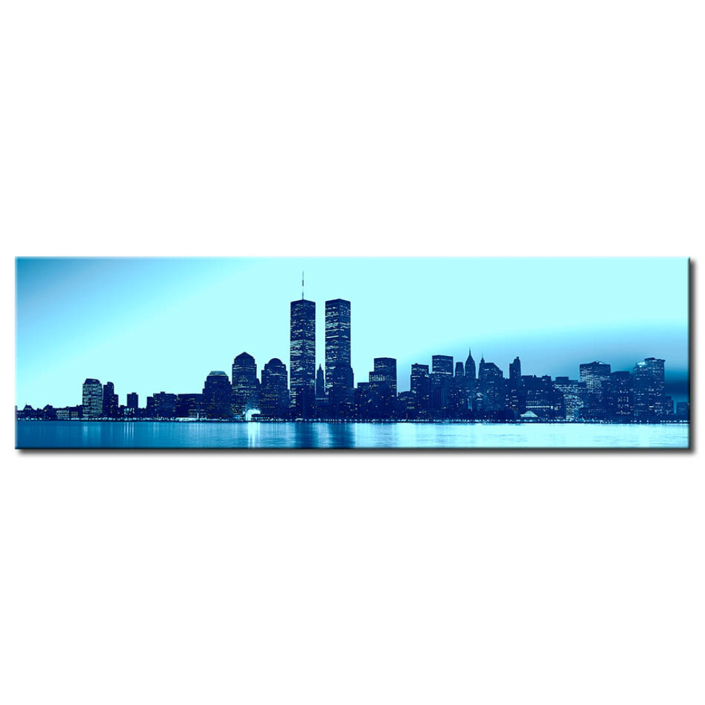 Schilderij  New York: Twin Towers In Azuurblauw