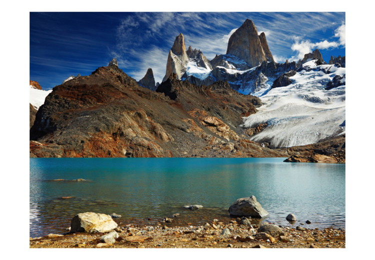 Fotomural Patagônia Argentina - paisagem de montanhas rochosas no inverno com um lago 59973 additionalImage 1