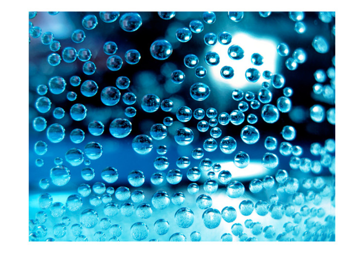Wall Mural Blue Water with Bubbles - Geometric Shapes on a Blurred Background 60773 additionalImage 1