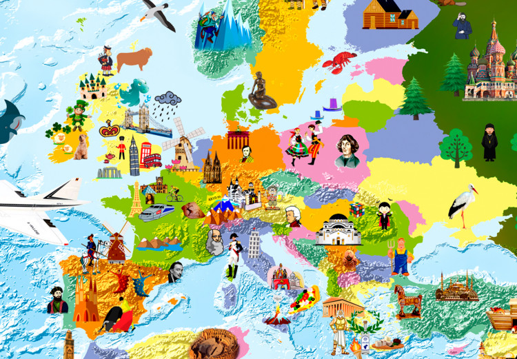 Ozdobna tablica korkowa Mapa dla dzieci: Kolorowe podróże [Mapa korkowa] 97573 additionalImage 5