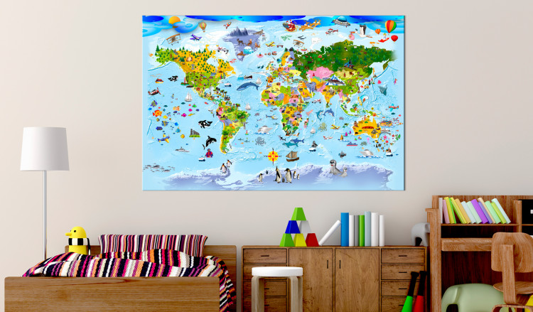 Ozdobna tablica korkowa Mapa dla dzieci: Kolorowe podróże [Mapa korkowa] 97573 additionalImage 2