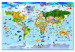 Ozdobna tablica korkowa Mapa dla dzieci: Kolorowe podróże [Mapa korkowa] 97573