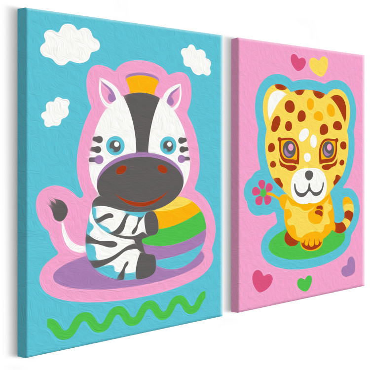 Kreativ-Set zum Ausmalen für Kinder Zebra & Leopard (Rosa & Blau) 107283 additionalImage 6