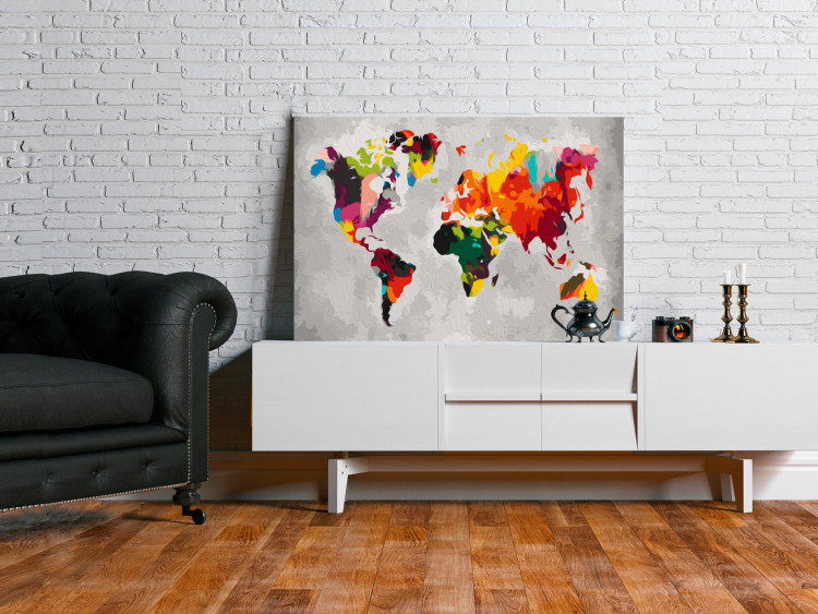 Paint by Number Kit World Map (Bright Colours) 107483 additionalImage 2