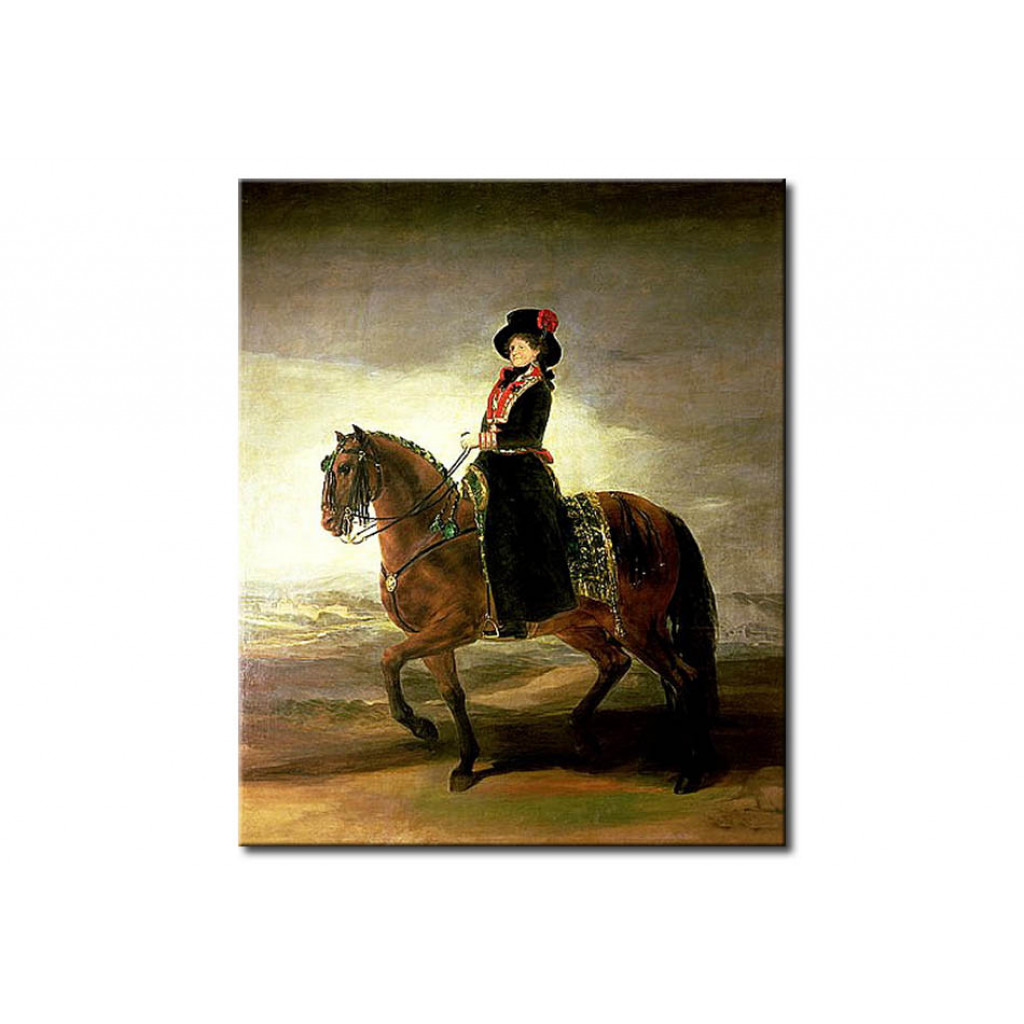 Målning Equestrian Portrait Of Queen Maria Luisa
