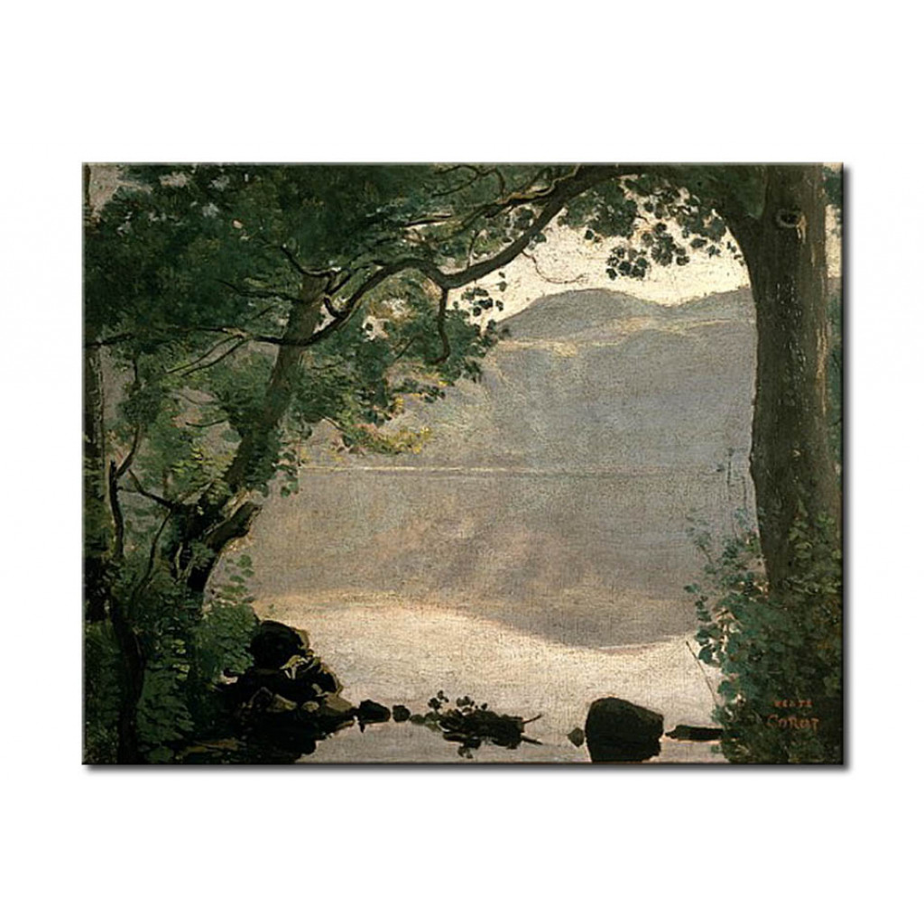 Schilderij  Jean-Baptiste-Camille Corot: Lake Nemi