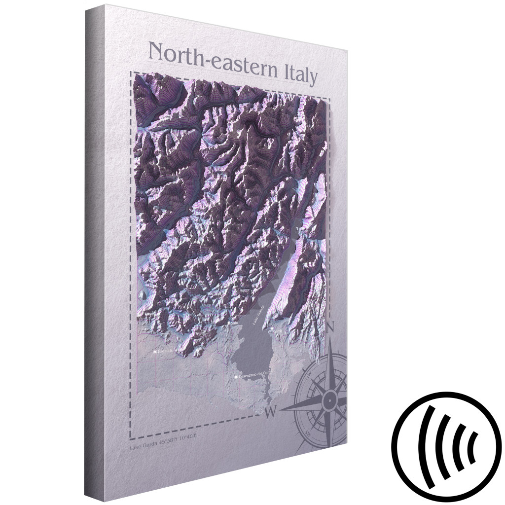 Schilderij  Kaarten Van De Wereld: Italië Isometrische Kaart Noordoost Berggebied