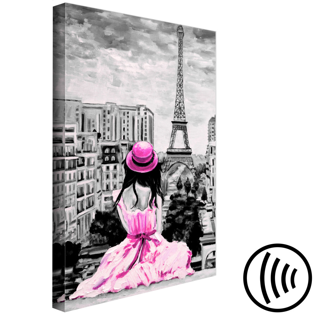 Schilderij  Parijs: Paris Colour (1 Part) Vertical Pink
