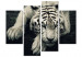 Quadro su tela Composizione in quattro parti con una tigre sdraiata 128783
