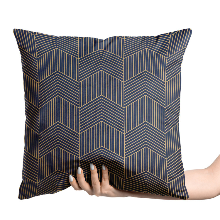 Sammets kudda Geometric herringbone - a minimalist pattern in art deco style 147083 additionalImage 2