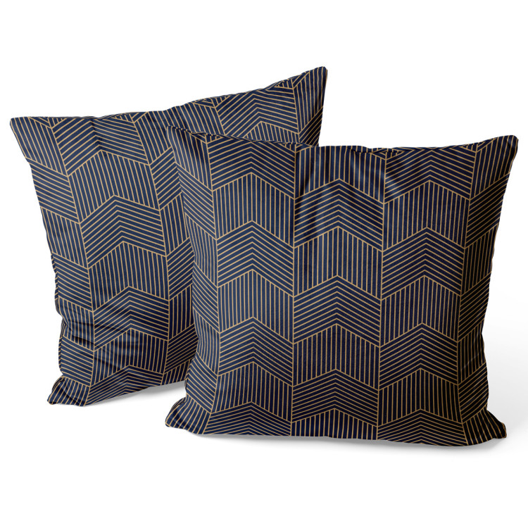 Sammets kudda Geometric herringbone - a minimalist pattern in art deco style 147083 additionalImage 3