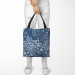 Shoppingväska Floral mosaic - composition in shades of blue and white 147583 additionalThumb 2