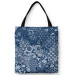 Shoppingväska Floral mosaic - composition in shades of blue and white 147583