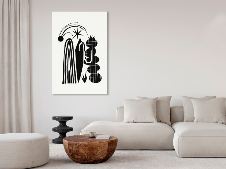 Quadro moderno Abstract Composition - Black and White Arches and Plant Forms 149883 additionalImage 3