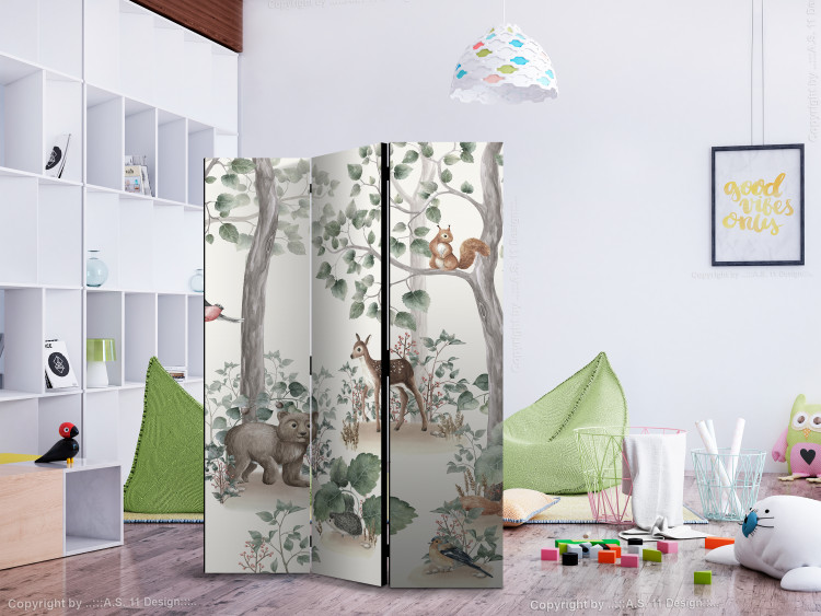 Folding Screen Forest Story - Watercolor Landscape With Animals for Children [Room Dividers] 150983 additionalImage 2