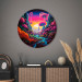 Round Canvas Colorful Land - Psychedelic Valley in Intense Colors 151583 additionalThumb 2