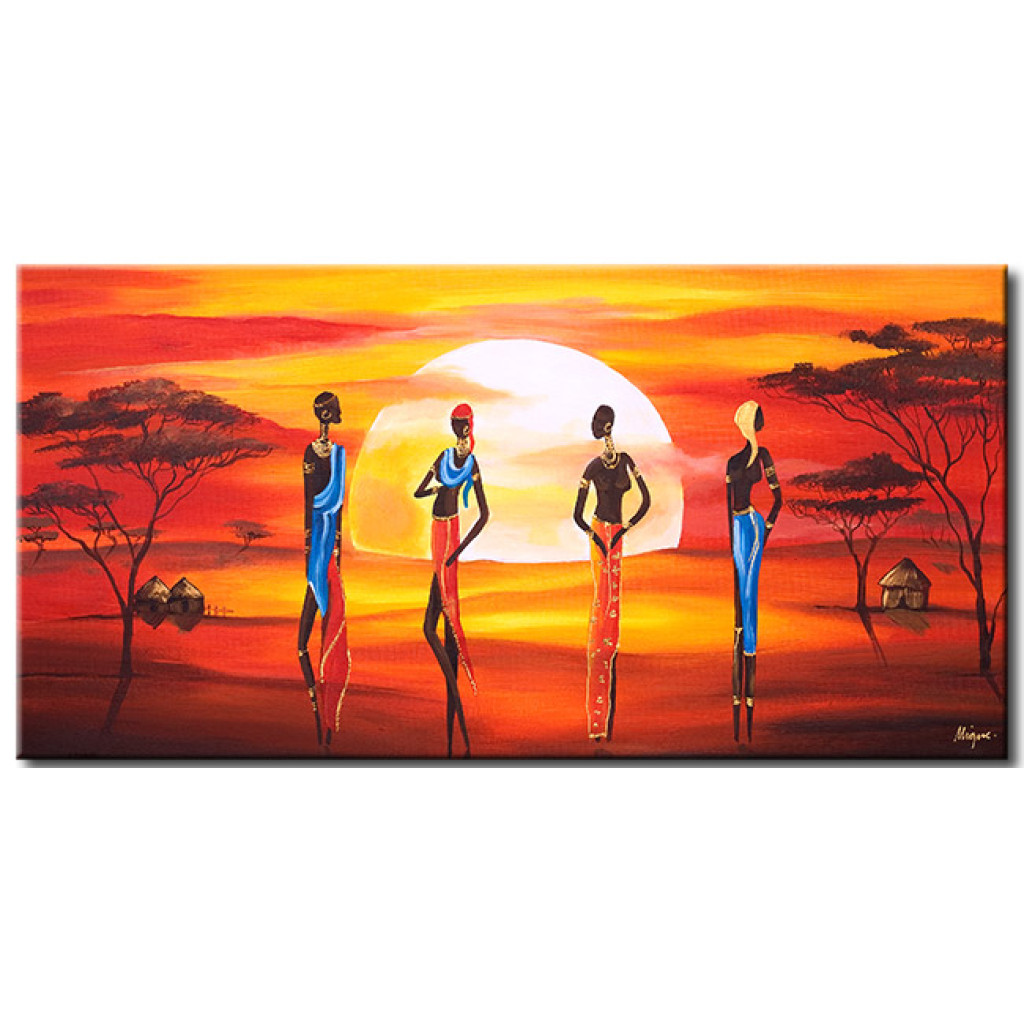 Pintura Em Tela Beleza Sob O Sol Africano
