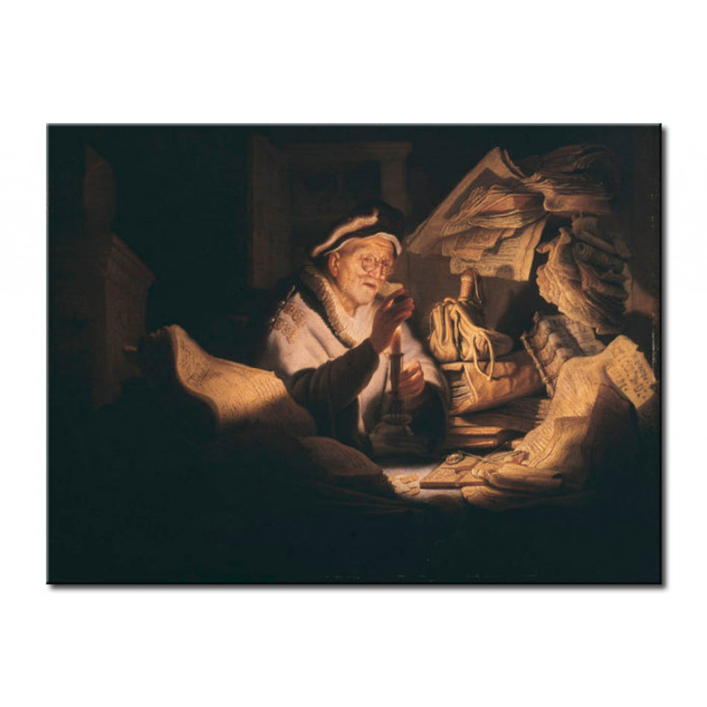 Schilderij  Rembrandt: The Money Changer