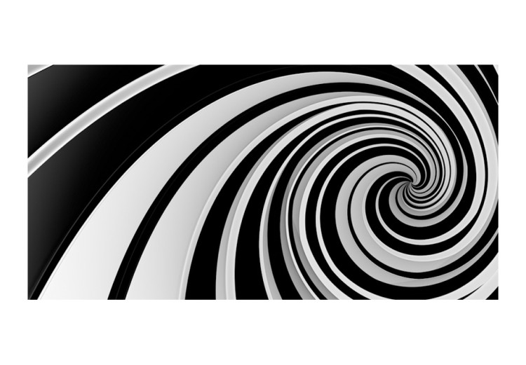 Wall Mural 3D Illusion - black and white abstract vortex creating an illusion of space 59783 additionalImage 1