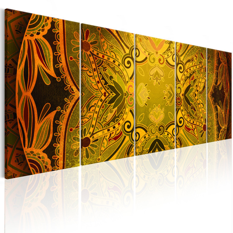 Canvas Print Oriental pattern - a fragment of a mandala in warm autumn colors 104993 additionalImage 2
