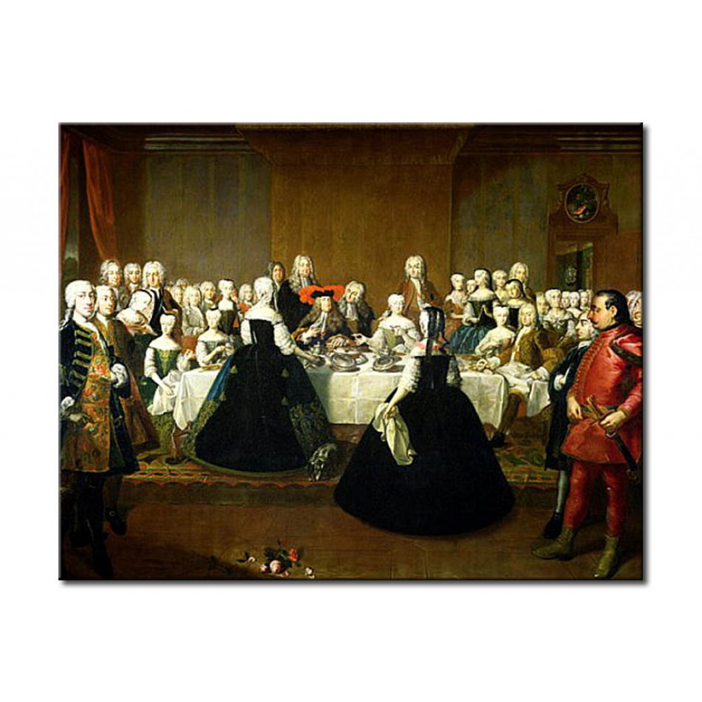 Schilderij  Martin Van Meytens: Wedding Breakfast Of Empress Maria Theresa Of Austria And Francis Of Lorraine, Later Francis I