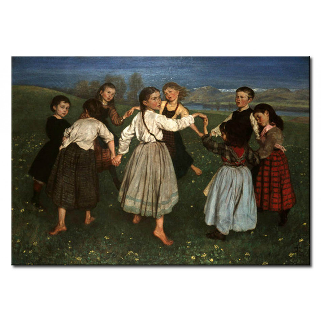 Schilderij  Hans Thoma: Children Dancing