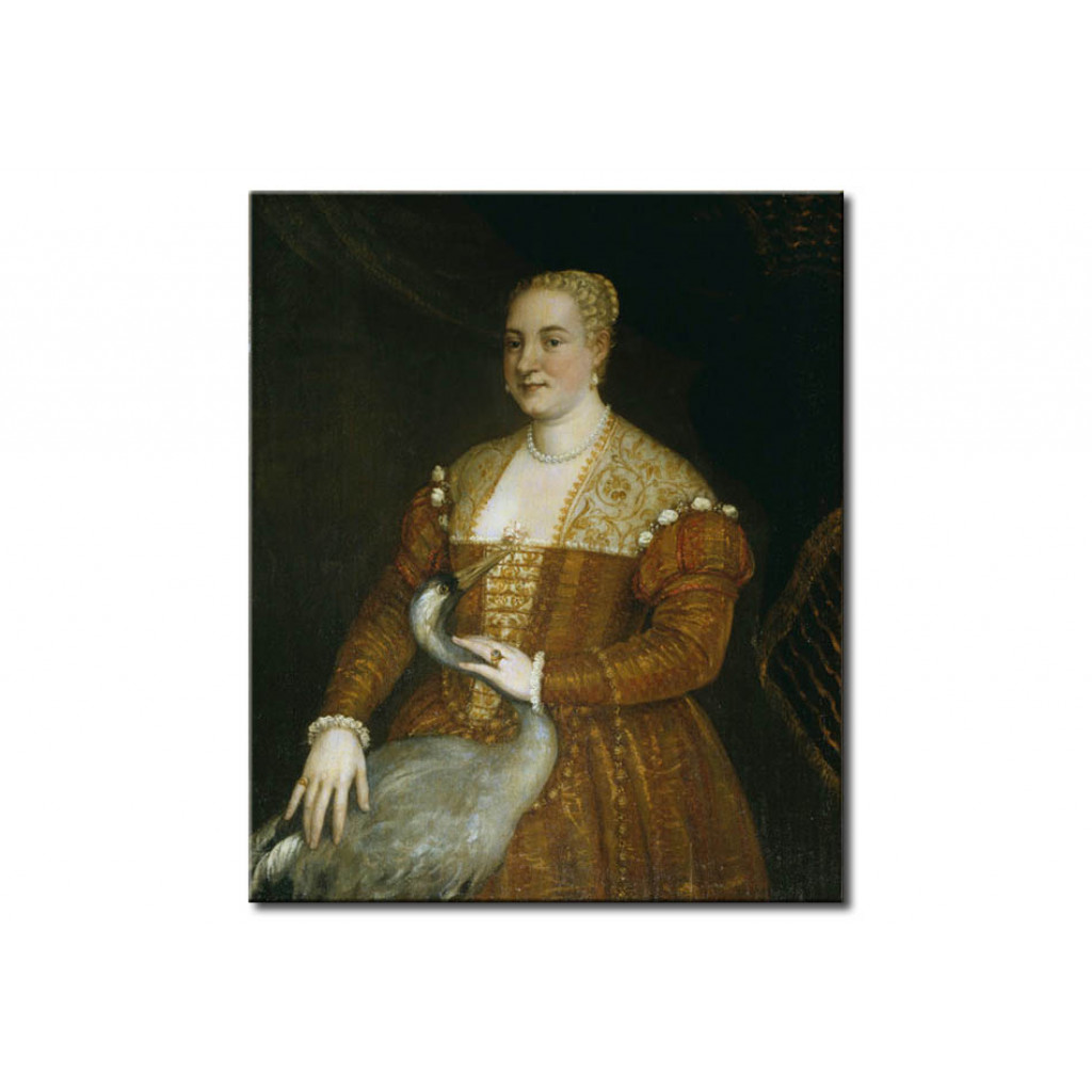 Reprodução Do Quadro Portrait Of A Lady With A Heron