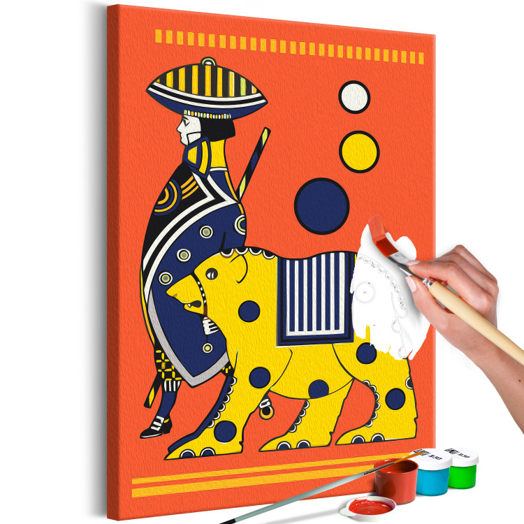 Paint by number Yellow Giant - Man Leading a Bear in an Asian Style 144093 additionalImage 5