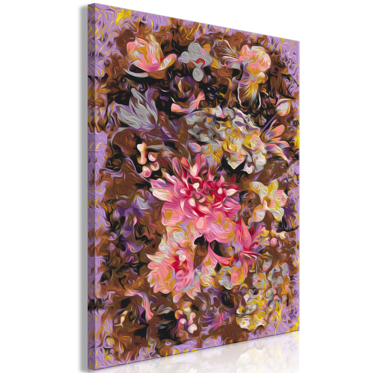 Obraz do malowania po numerach Suche kwiaty - okazały bukiet w odcieniach różu i brązu, fioletowe tło 146193 additionalImage 4