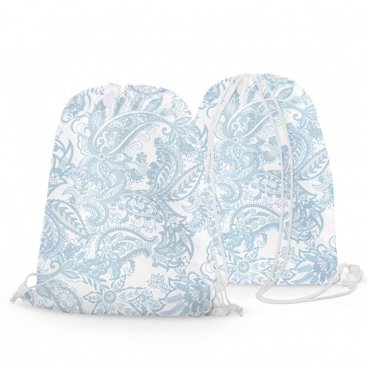 Mochila The delicacy of nature - flowers and leaves in white and blue 147493 additionalImage 2