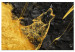 Canvas Howling Wolf - Shining Golden Animal on a Black Coal Background 148793