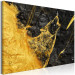 Canvas Howling Wolf - Shining Golden Animal on a Black Coal Background 148793 additionalThumb 2