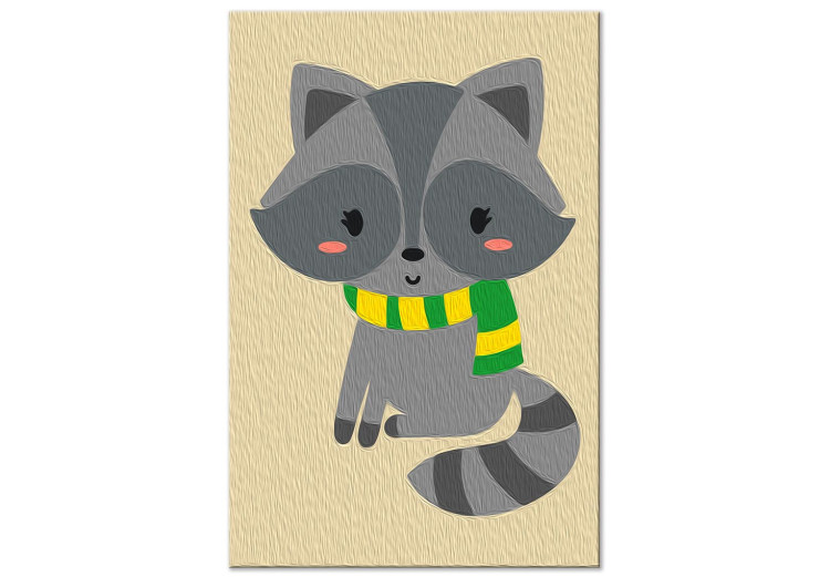 Kit de pintura por números para niños Winter Raccoon - Portrait of a Young Pet With a Scarf 149793 additionalImage 3