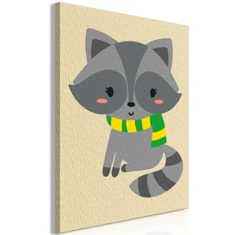 Kit de pintura por números para niños Winter Raccoon - Portrait of a Young Pet With a Scarf 149793 additionalImage 5