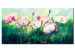 Tableau contemporain Pré en coquelicots (1 pièce) - Motif floral sur fond d'herbe verte 47393