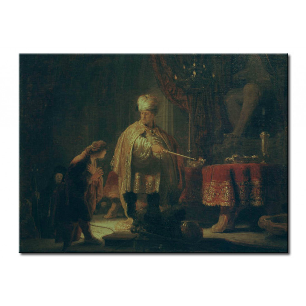 Schilderij  Rembrandt: Daniel And Cyrus Before The Idol Of Bel