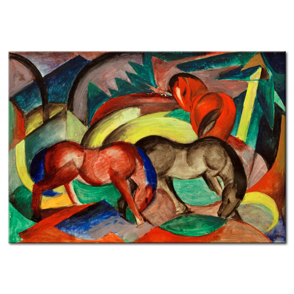 Schilderij  Franz Marc: Three Horses