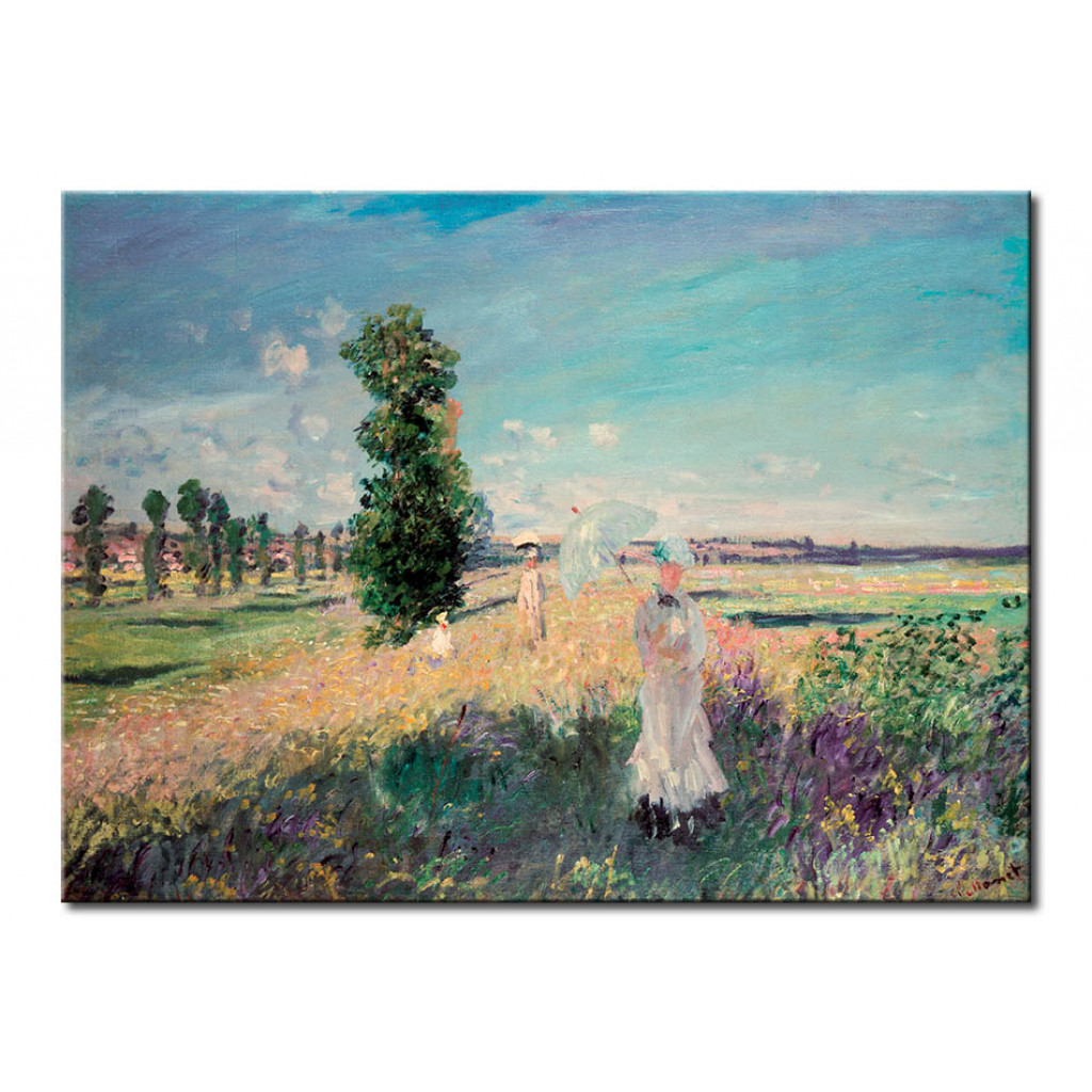 Schilderij  Claude Monet: La Promenade