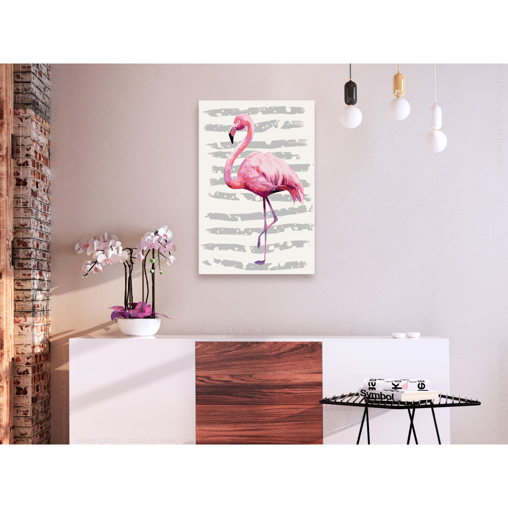 Desenho Para Pintar Com Números Beautiful Flamingo