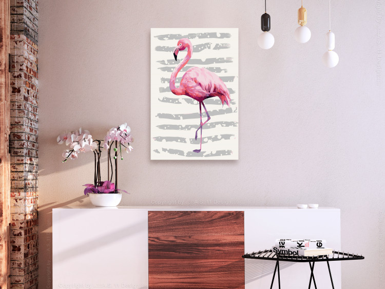 Wandbild zum Malen nach Zahlen Schöner Flamingo 107504 additionalImage 2