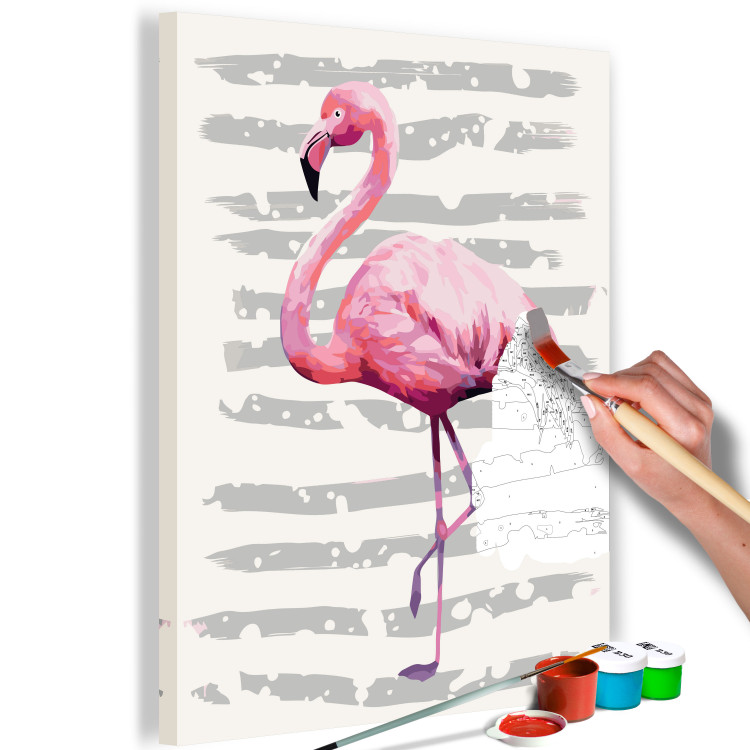 Wandbild zum Malen nach Zahlen Schöner Flamingo 107504 additionalImage 3