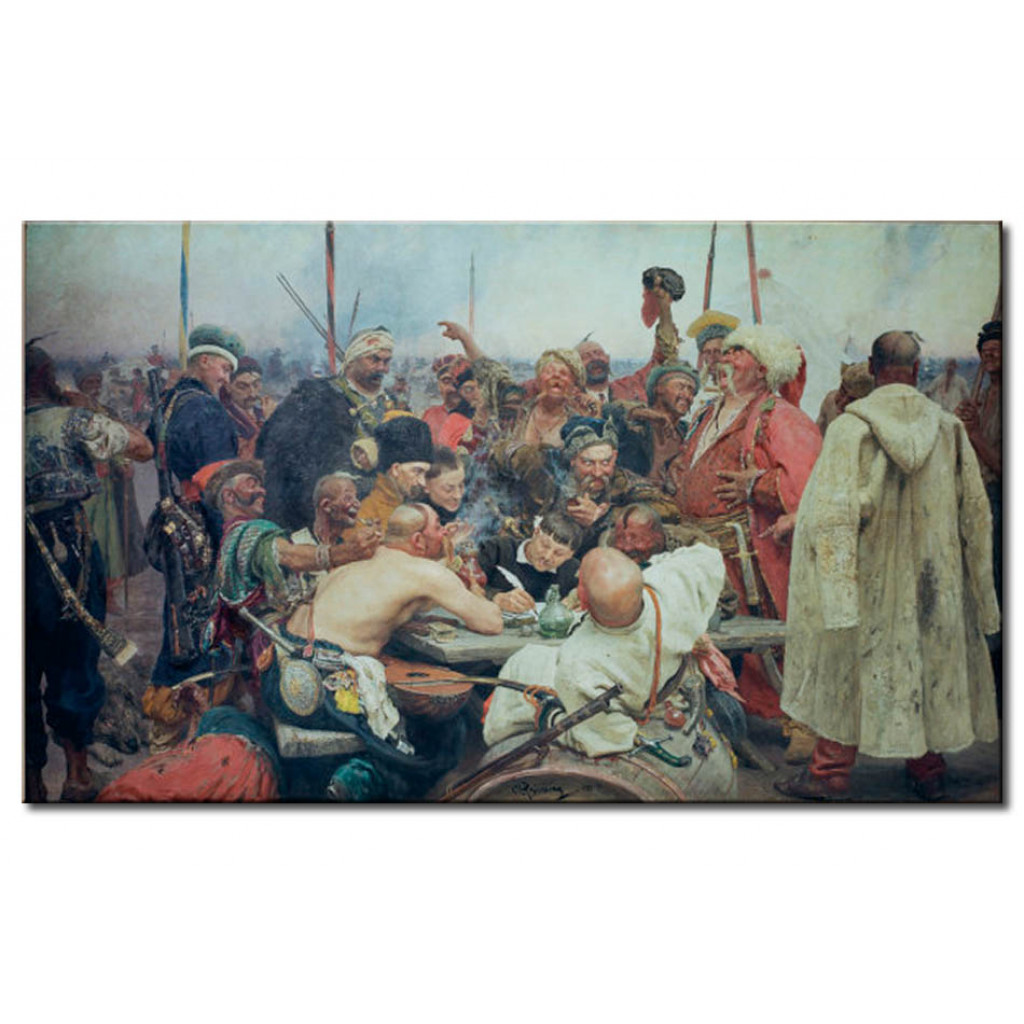 Målning The Zaporozhye Cossacks Writing A Mocking Letter To The Turkish Sultan Mehmet IV