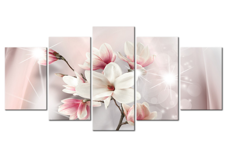Obraz Olśniewające magnolie (5-częściowy) szeroki 107904
