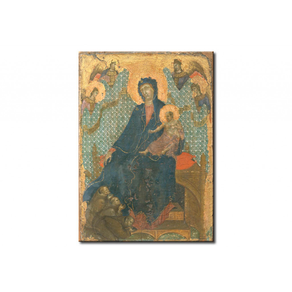 Schilderij  Duccio Di Buoninsegna: Mary With Child And Adoring Franciscans