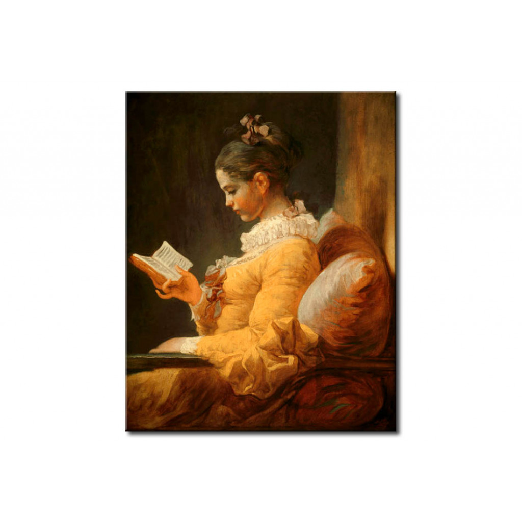 Schilderij  Jean-Honoré Fragonard: Reading Girl
