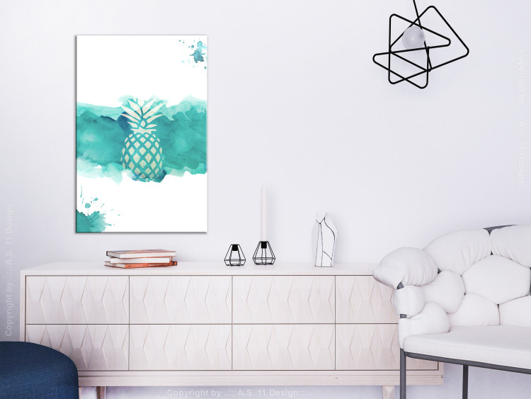 Obraz Owoc malarstwa - grafika ananasa na niebieskim, akwarelowym tle 115304 additionalImage 3