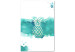 Obraz Owoc malarstwa - grafika ananasa na niebieskim, akwarelowym tle 115304