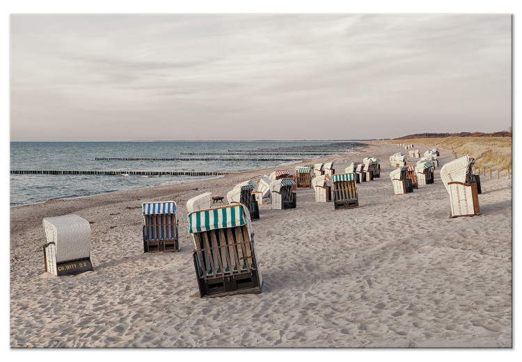 Canvastavla Vid Gränsen av Vatten och Sand (1-del) - stranden med utsikt över havet