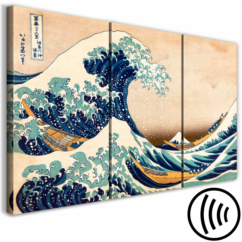 Schilderij  Inspiratie: The Great Wave Off Kanagawa (3 Parts)