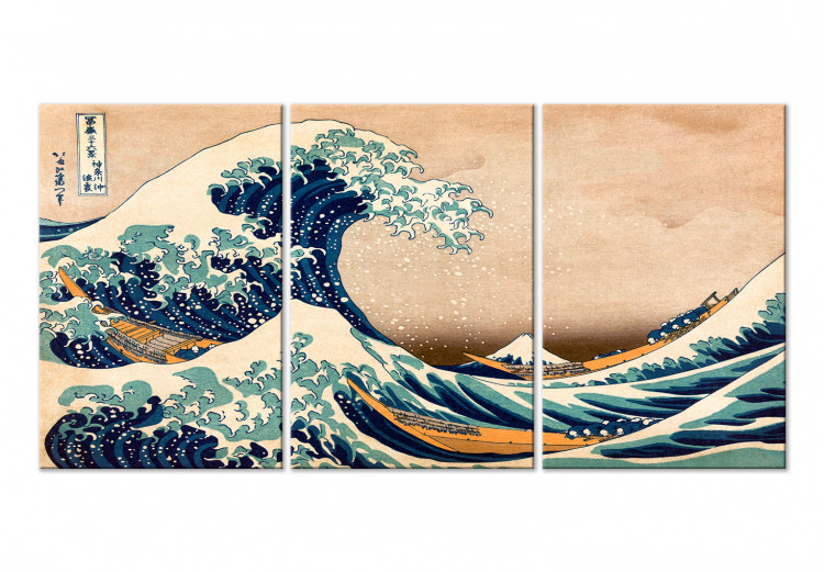 Canvastavla The Great Wave off Kanagawa (3 Parts)